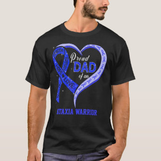 stolt Pappa i en Ataxi Warrior Blue Ribbon Matchin T Shirt
