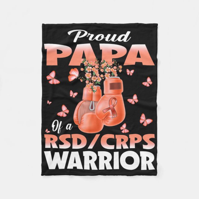 stolt Pappa i en rsd CRS Warrior Awareness Boxing Fleecefilt (Framsidan)