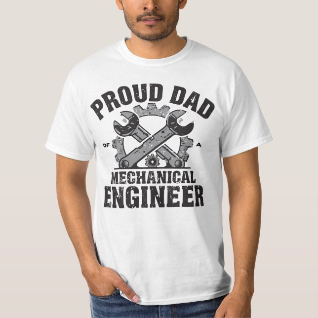stolt Pappa i ett mekaniskt Ingenjör T Shirt (Framsida)