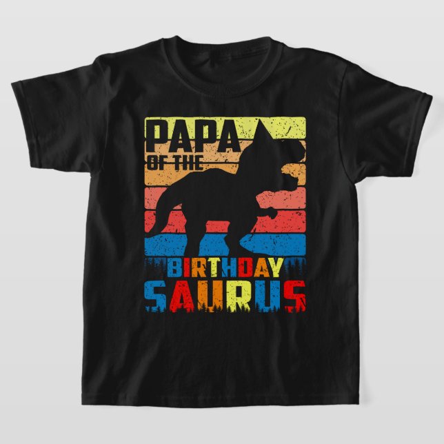 stolt pappa i födelsedagen Saurus Dinosaur Tee (Laydown)