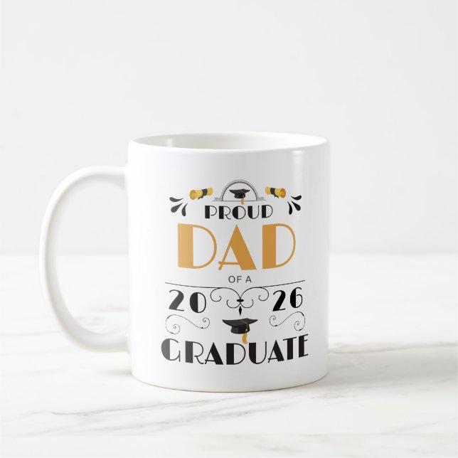 stolt Pappa i klass 2026 Student 2026 Kaffemugg (Vänster)