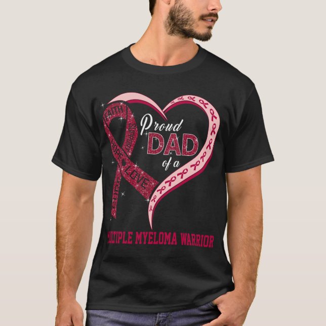 stolt Pappa i Många Myeloma Warrior T Shirt (Framsida)
