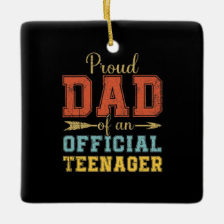 stolt Pappa i officiell Teenager Julgransprydnad Keramik