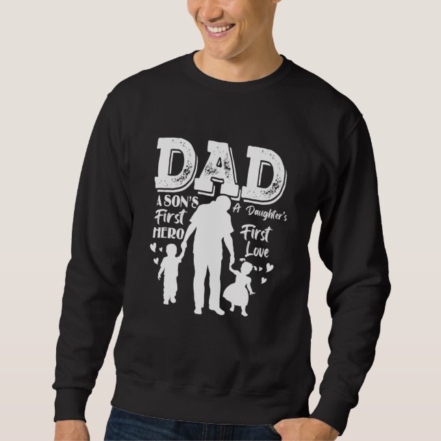 stolt Pappa i Twillingar bästa Fars dag från Son Lång Ärmad Tröja (Framsida)