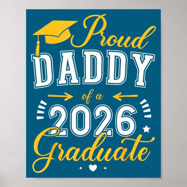 Stolt Pappa Klass 2026 Examen Illustration Poster (Framsidan)