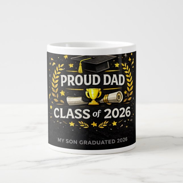 Stolt pappa – Klass 2026 Jumbo Mugg (Framsidan)