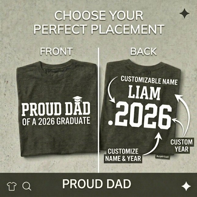 STOLT PAPPÅ • Klass 2026 Personlig Examen  T Shirt (Skapare uppladdad)