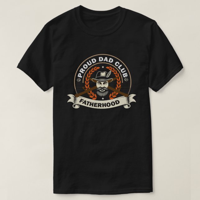 Stolt Pappa Klubb T-Shirt – Rolig Pappa Medlems T- (Design framsida)