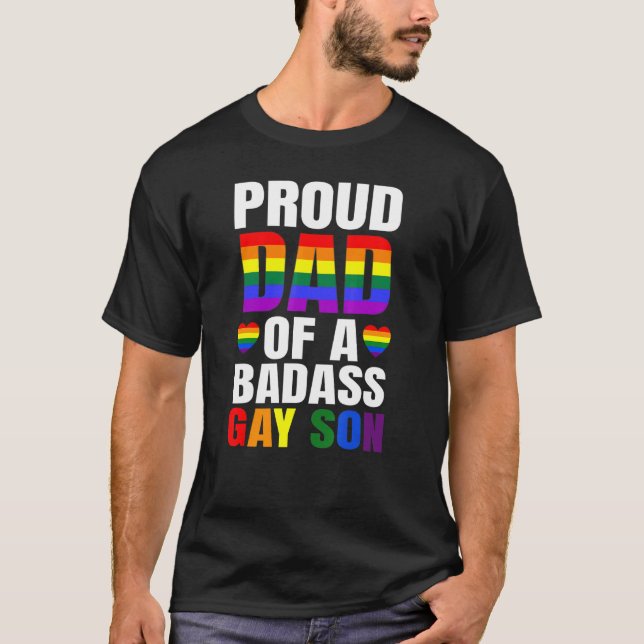 stolt Pappa över en Gay Son Gay pride-månatlig All T Shirt (Framsida)
