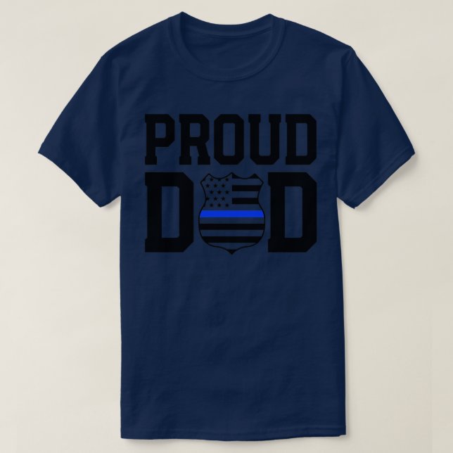 stolt Pappa över en polisman Shirt Far Thin Bl T (Design framsida)