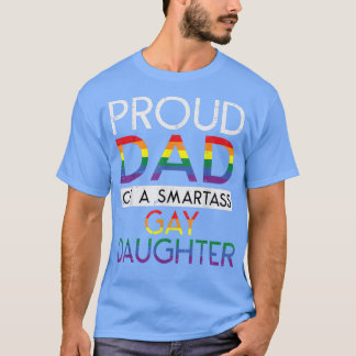 stolt Pappa över en Rak Gay Dotter Ally HGBTQ Pr T Shirt