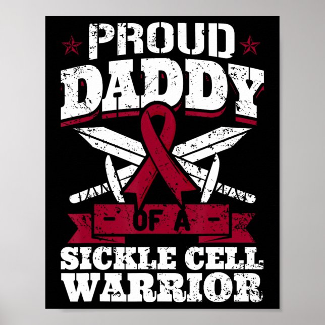 stolt pappa över en sickle Cell Warrior Scd Awaren Poster (Framsidan)