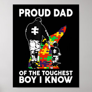 stolt Pappa på den tuffaste pojken jag känner Auti Poster