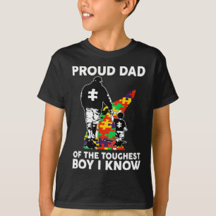 stolt Pappa på den tuffaste pojken jag känner Auti T Shirt