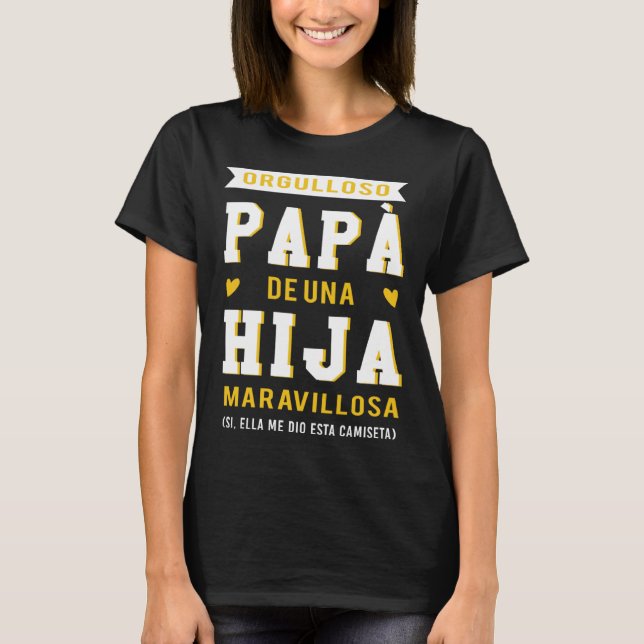 stolt Pappa på den underbara dottern Far dag T Shirt (Framsida)