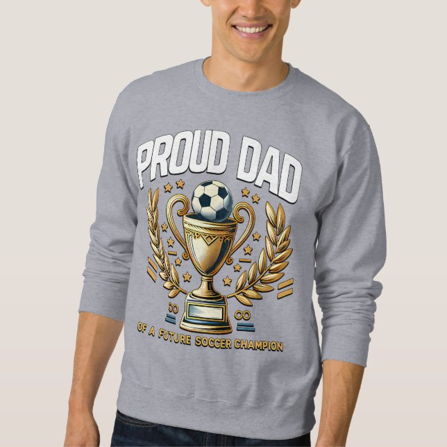 stolt Pappa på en framtida fotbollsmästare Lång Ärmad Tröja (Framsida)