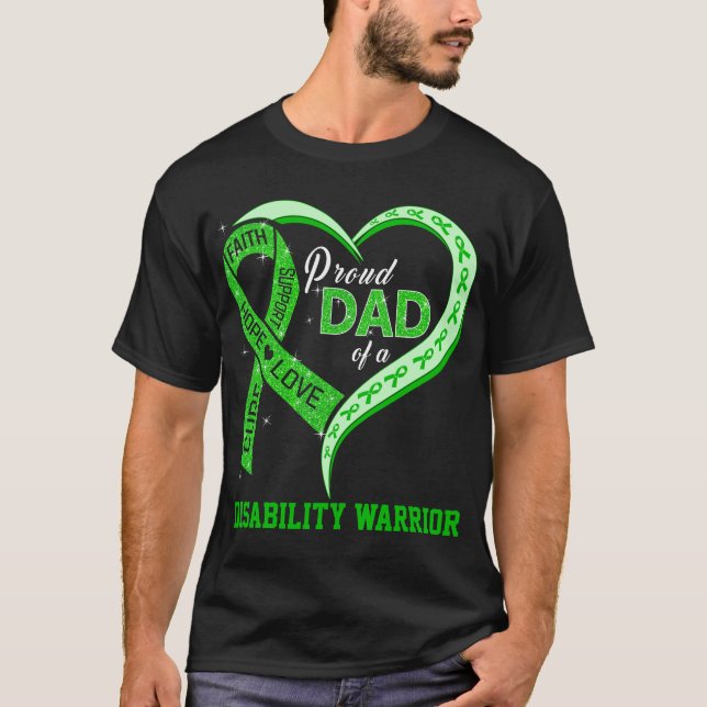 stolt Pappa på en handikappkritiker T Shirt (Framsida)