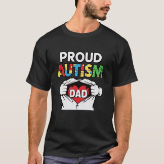 Stolt Pappa Son Dotter Autistiska Barn Autism Medv T Shirt