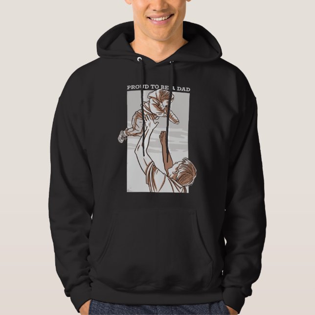 stolt Pappa stolt över att vara Pappa Hoodie (Framsida)