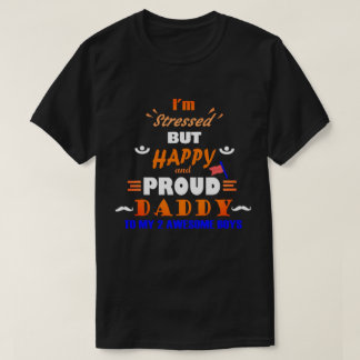 Stolt pappa till 2 pojkar t shirt