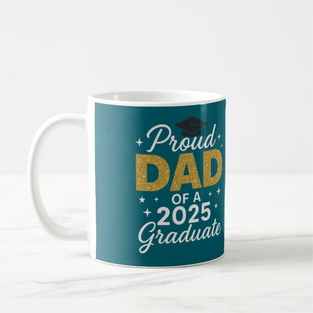 Stolt pappa till en 2025 examen  kaffemugg (Vänster)