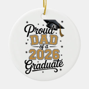 Stolt Pappa Till En 2026 Examen Guld Examen Julgransprydnad Keramik