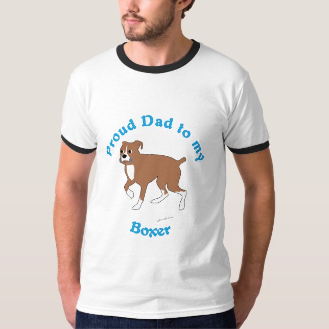 Stolt pappa till en boxare tee shirt (Framsida)