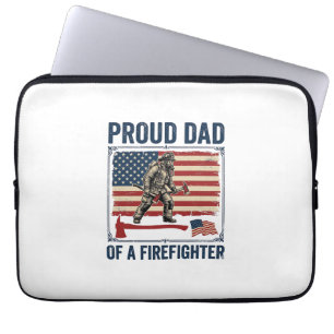 Stolt pappa till en brandman Vintage Flagga Vector Laptop Fodral