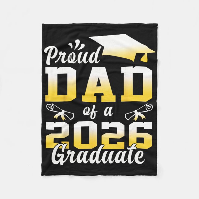 Stolt pappa till en examenklass 2026 Studenttröja  Fleecefilt (Framsidan)