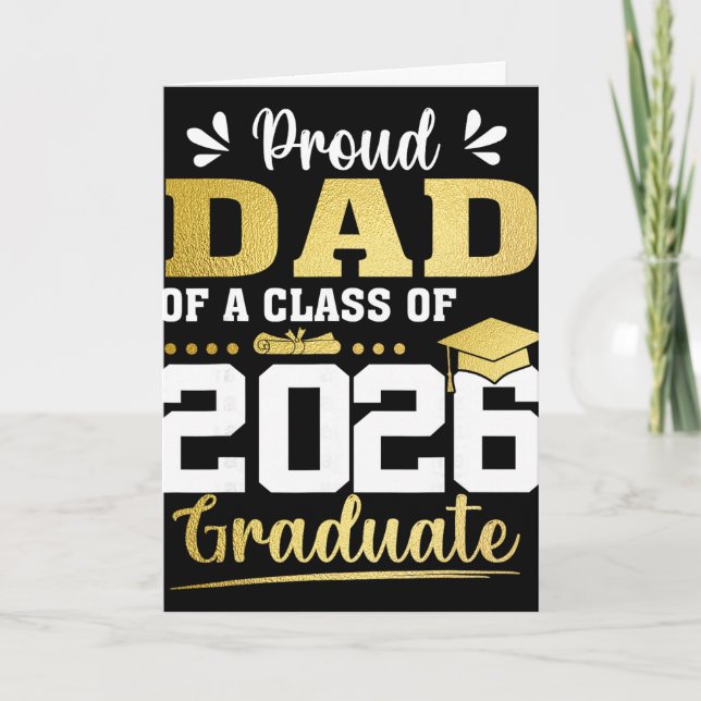 Stolt pappa till en examenklass 2026 Studenttröja  Kort (Framsida)