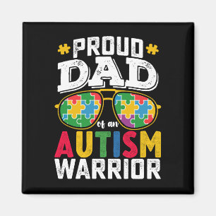 Stolt Pappa Till En Familj Med En Autismkrigare Magnet