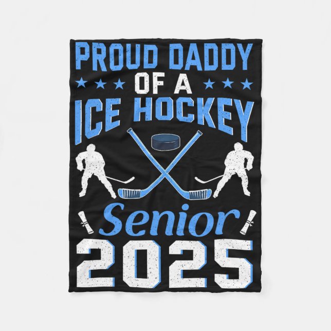 Stolt pappa till en ishockeysenior som tar examen  fleecefilt (Framsidan)