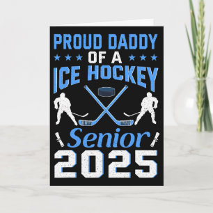 Stolt pappa till en ishockeysenior som tar examen kort