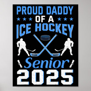 Stolt pappa till en ishockeysenior som tar examen poster