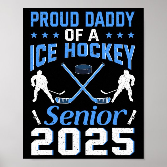 Stolt pappa till en ishockeysenior som tar examen  poster (Framsidan)