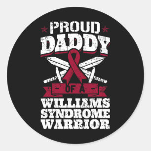 stolt pappa till en Williams Syndrome Warrior Awar Runt Klistermärke