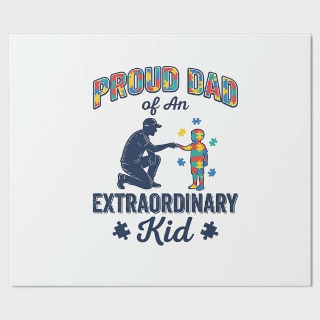 Stolt pappa till ett extraordinärt barn Autism Vek Presentpapper (Platt)