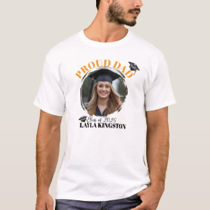 Stolt Pappa till examen Foto Anpassad Examen År T Shirt