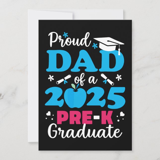 Stolt pappa till examen från förskola 2025 inbjudningar (Framsida)
