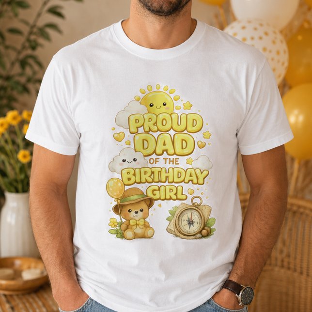 Stolt Pappa till Födelsedagsflickan Herr T-Shirt  (Skapare uppladdad)