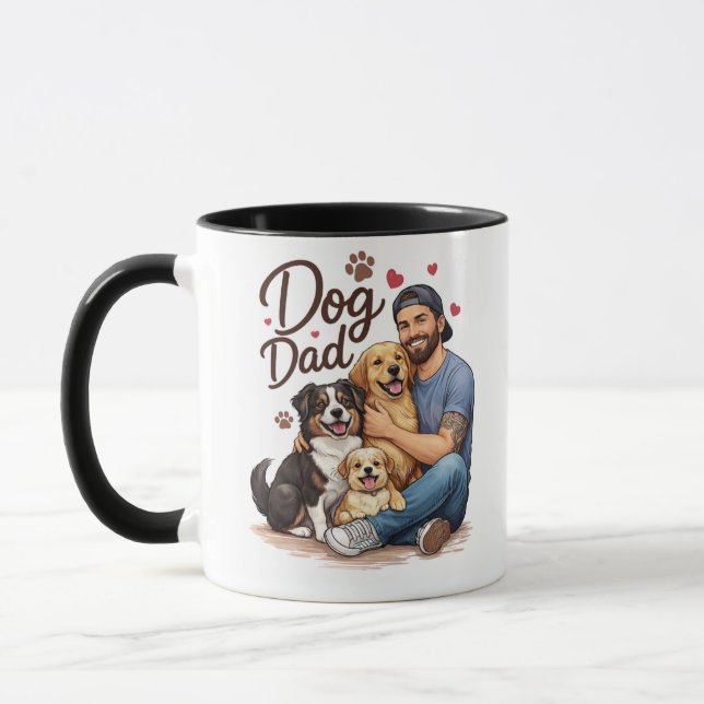 Stolt Pappa till Hund Kaffe Mugg – Söt Present til (Vänster)