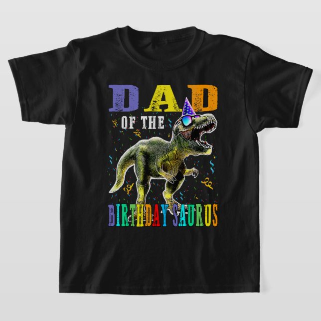 stolt PAPPA vid födelsedagen Saurus Dinosaur T Shirt (Laydown)