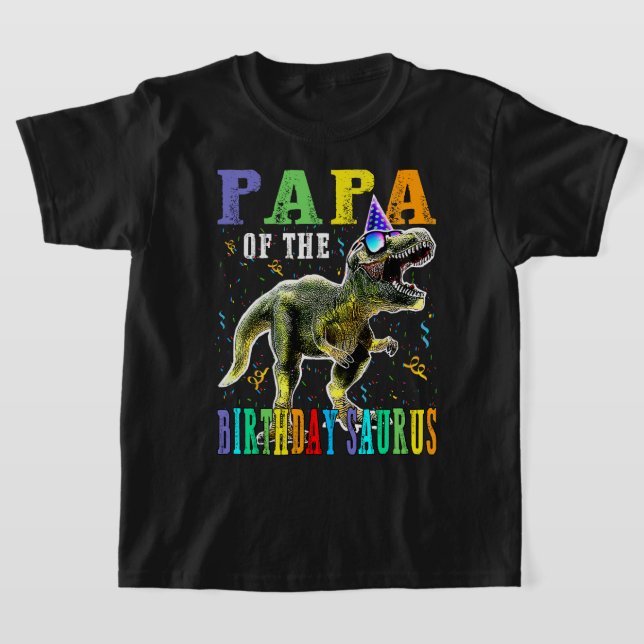 stolt PAPPA vid födelsedagen Saurus Dinosaur T Shirt (Laydown)