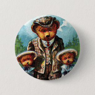 Stolt pappabjörn - brev P - vintagenalle Knapp