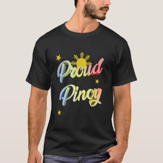 Stolt Pinoy - filippinsk flagga sol & stjärnor - P T Shirt