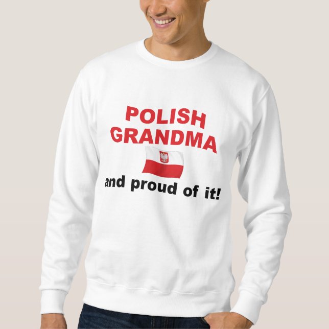 Stolt polsk mormor lång ärmad tröja (Framsida)