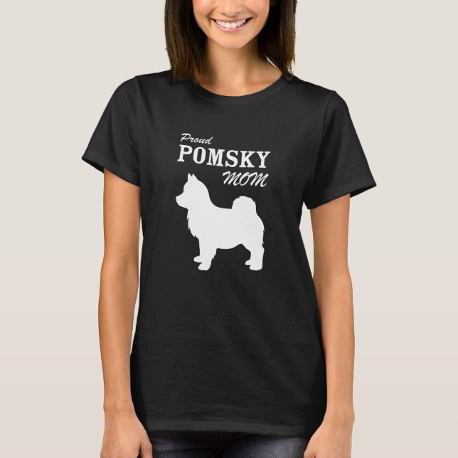 Stolt Pomsky mammaskjorta T Shirt (Framsida)