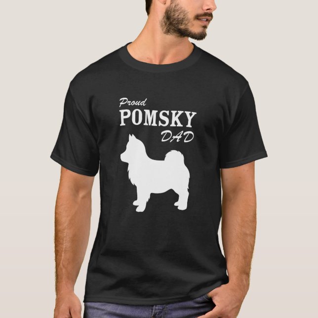 Stolt Pomsky pappaskjorta T Shirt (Framsida)