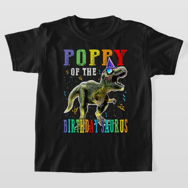 stolt poppi från födelsedagen Saurus Dinosaur T Shirt (Laydown)