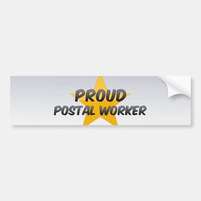 Stolt post- arbetare bildekal (Framsidan)